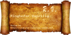Ringhofer Vaszilia névjegykártya